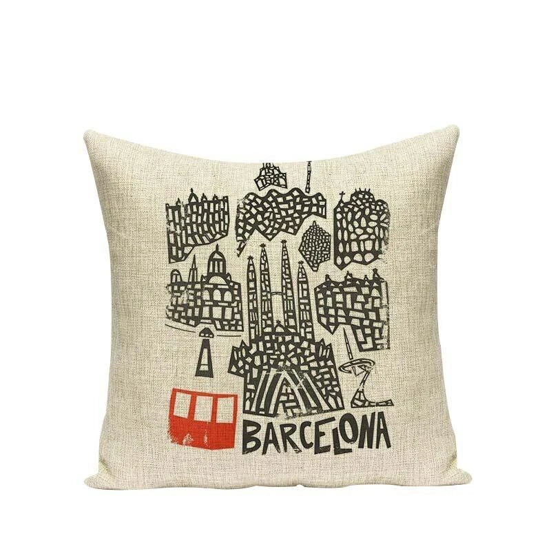 High Quality Cushion Cover Creative Building Car Printed Sofa Bed Chair Home