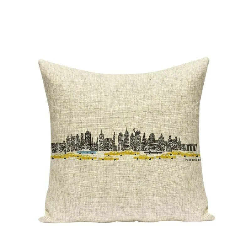 High Quality Cushion Cover Creative Building Car Printed Sofa Bed Chair Home