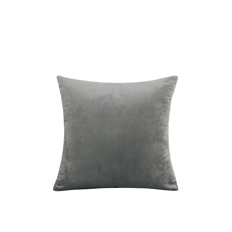 16" Solid Velvet Cushion Cover Candy Color Pillow Case For Sofa Car Home Decor