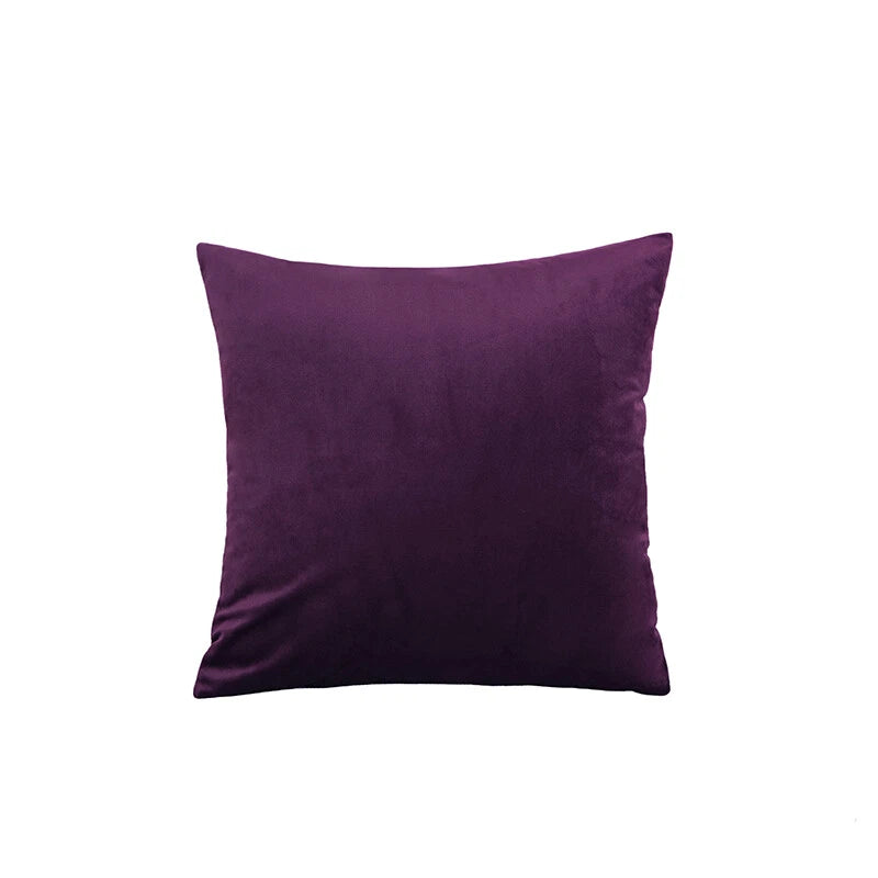 16" Solid Velvet Cushion Cover Candy Color Pillow Case For Sofa Car Home Decor