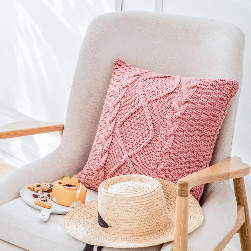 1pc Fashion Throw Pillow Case Sofa Waist Cushion Covers Knitted Home Bed Decor