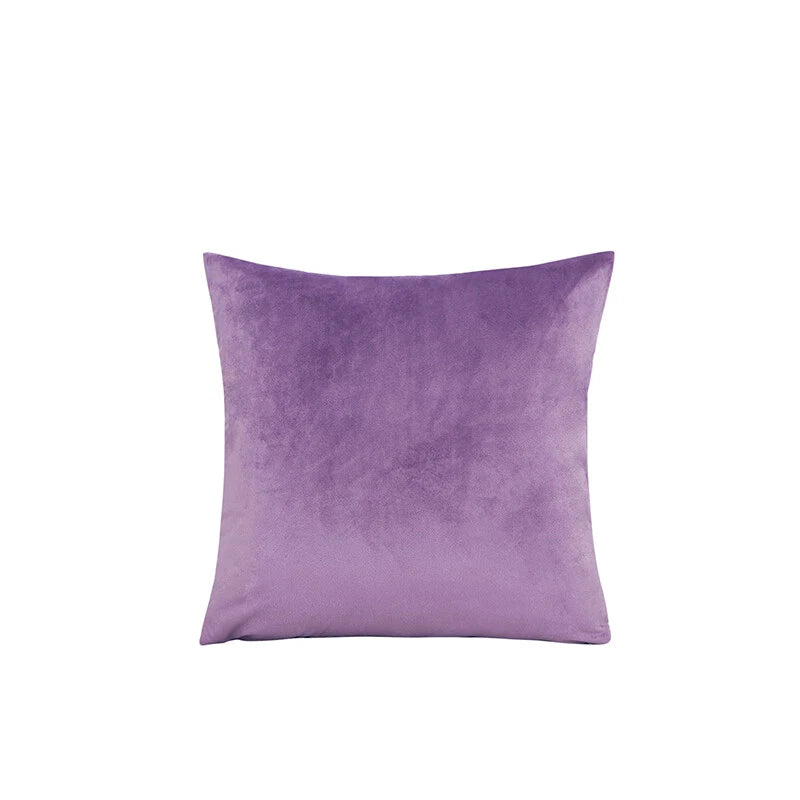 16" Solid Velvet Cushion Cover Candy Color Pillow Case For Sofa Car Home Decor