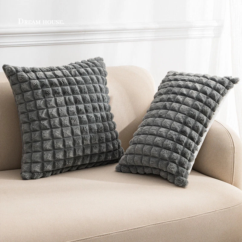18 x 18 in Faux Fur Soft Fabric Throw Pillow Covers Case Sofa Bed Cushion Cover