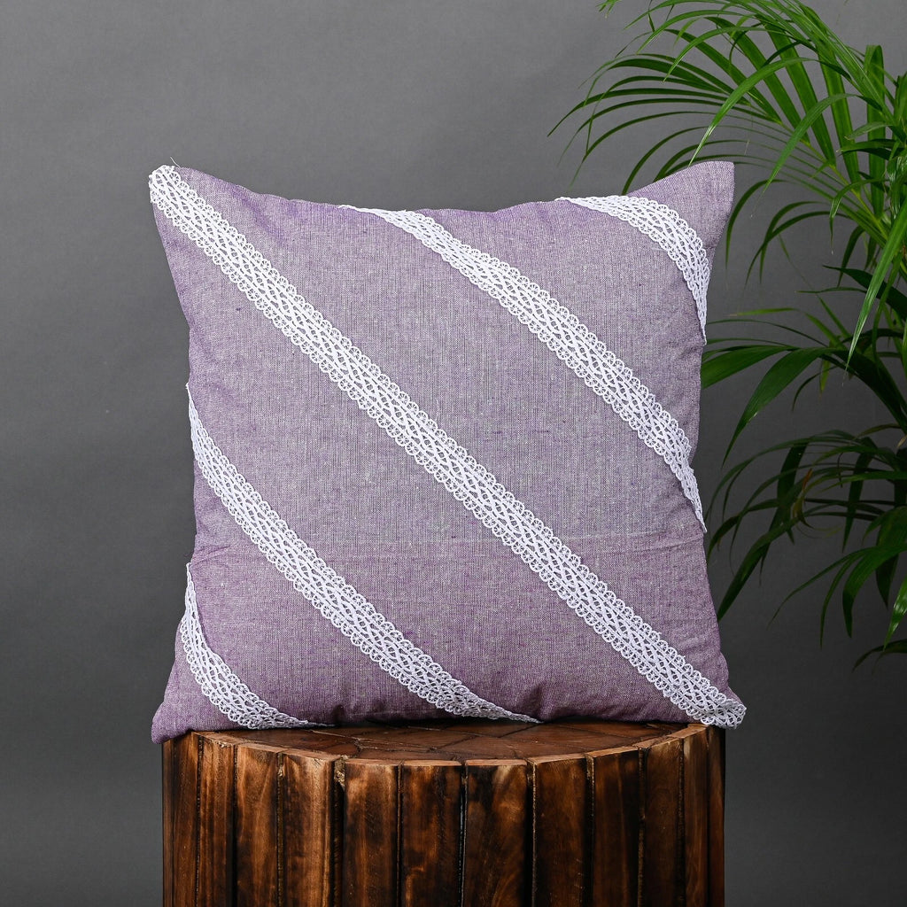 Decorative Cushion Cover Cotton Throw Pillow Case Home Sofa Decor Diagonal Lace