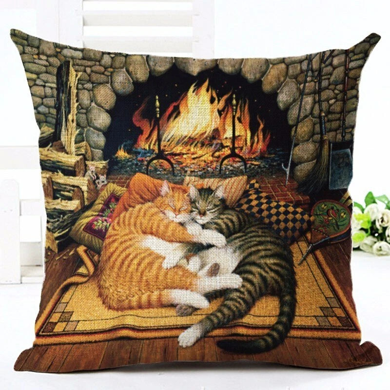 New Cute Cat Party Printed Pillow case Bed Sofa Cushion Cover Home Decorative