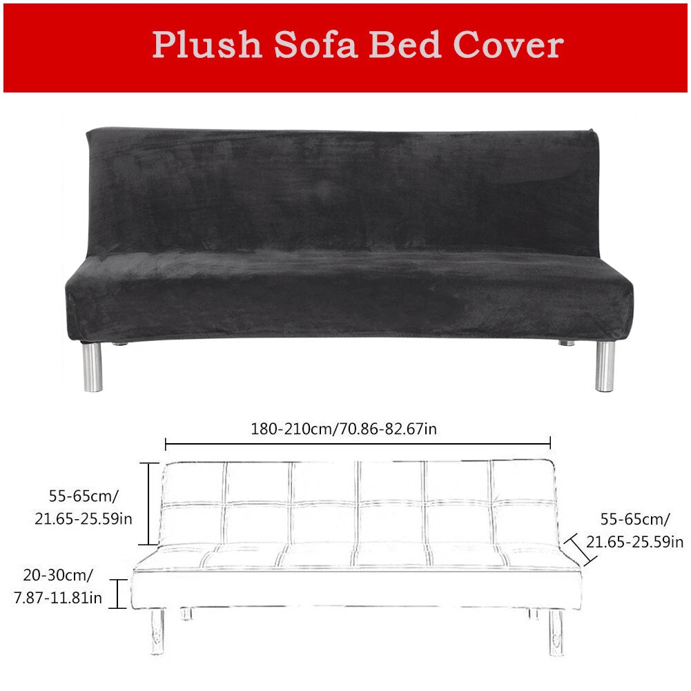 Armless Futon Sofa Bed Cover Full Size Thicker Plush Sofa Slipcover orPillowcase