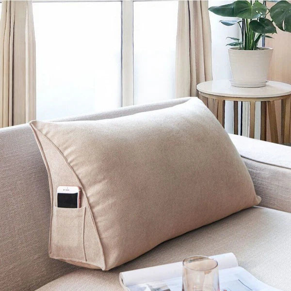 Sofa Triangle Back Cushion Cover Soft Fleece Bed Headboard Backrest Pillow Case