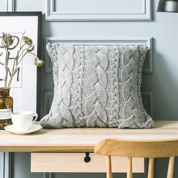 18" Knitted Pillow Case Throw Office Sofa Bed Waist Cushion Cover Pillowcase 1pc