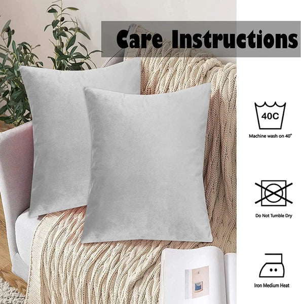 Crushed Cushion Covers or Velvet Cushions 18 x 18 Set of 2 Pair Bed Sofa Pillow