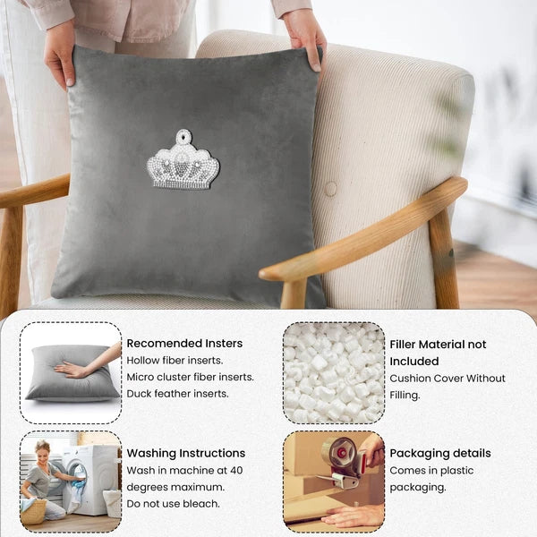 Velvet Cushion Covers Square Sofa Pillow Cases Pack of 4, 3, 2  Bed Sofa Decor