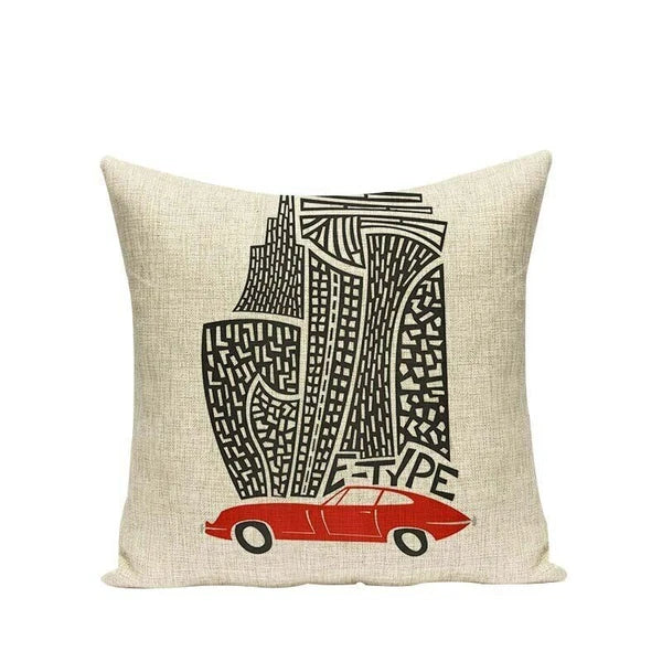 High Quality Cushion Cover Creative Building Car Printed Sofa Bed Chair Home
