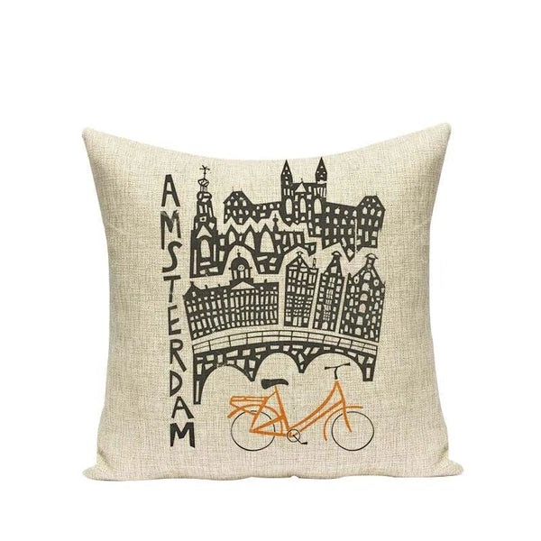 High Quality Cushion Cover Creative Building Car Printed Sofa Bed Chair Home