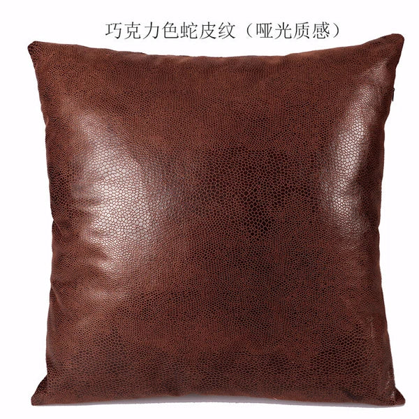 Retro Luxury Faux PU Leather Pillow Case Cushion Cover Throw Sofa Bed Home Decor