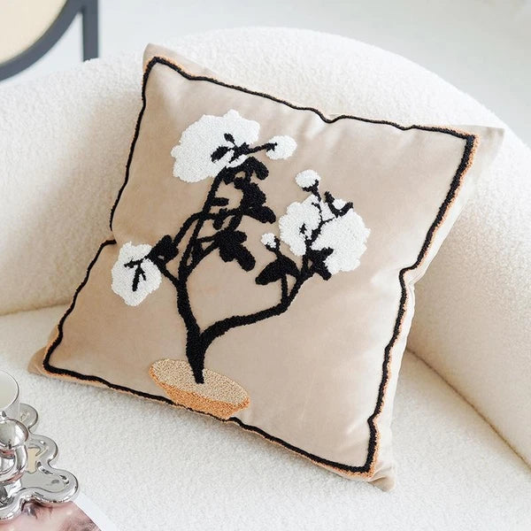 45x45cm Brown Vintage Nordic Throw Pillow Cover Cream Light Luxury Sofa Cushion