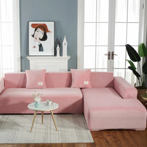 Velvet Sofa Covers  Elastic Sofa Slipcover Cover 1/2/3/4 Seat Stretch Protector