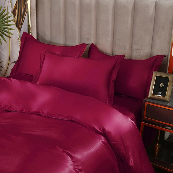 2pcs Satin Pillowcase Solid Color Pillow Covers Sofa Throw Cushion Covers Decor