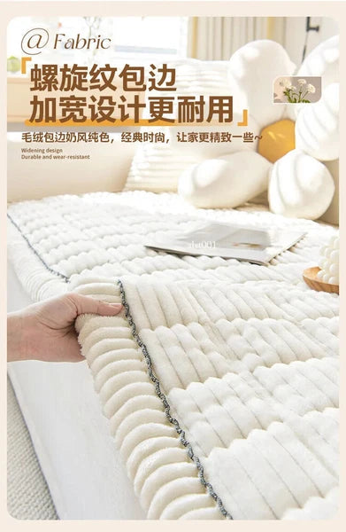 New Corduroy Quilted Sofa Towel Winter Warm Thickening Plush Cushion Couch Cover