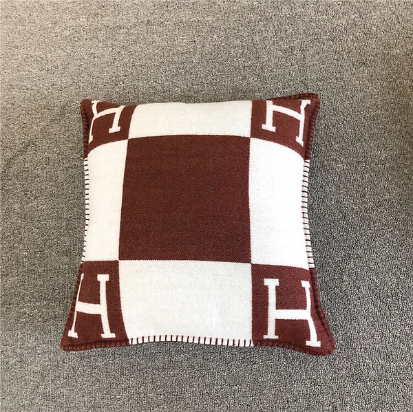 Cashmere Throw Pillow Wool Plaid Soft Warm Shawl Sofa Bedding Cushion Gift New