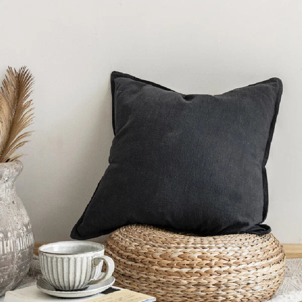 Cotton Linen Blend Cushion Cover Bed Sofa Back Support Case Pillwcase Modern Zip