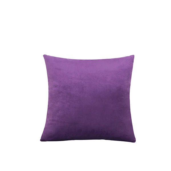 16" Solid Velvet Cushion Cover Candy Color Pillow Case For Sofa Car Home Decor