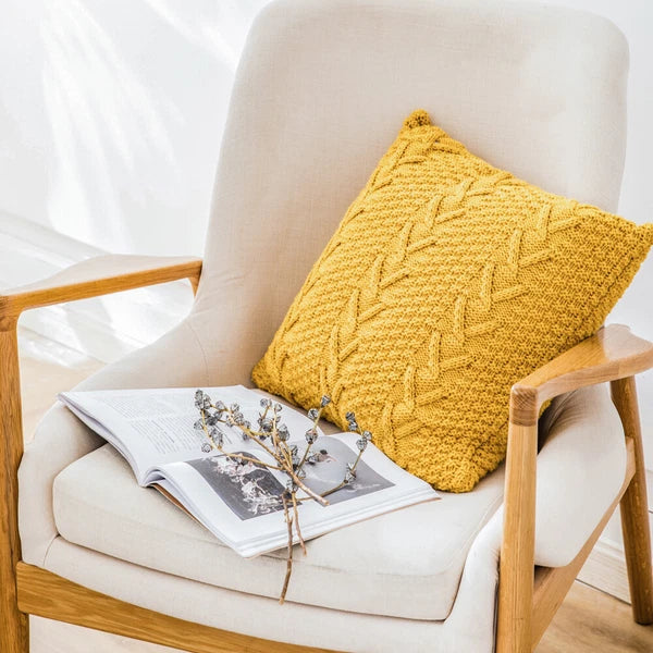 18'' Knitted Pillowcase Buttons Sofa Bed Throw Waist Cushion Covers Home Decor