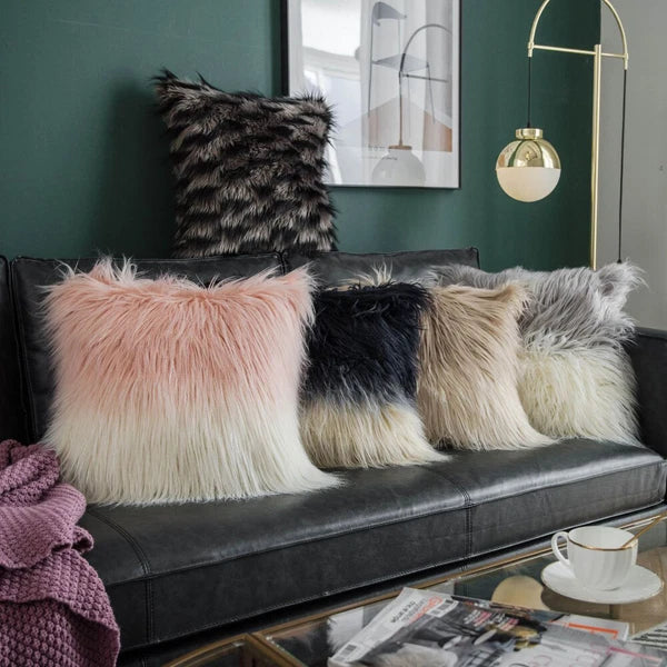 Fluffy Shaggy Cushion Cover Tassel Faux Wool Pillow Case Sofa Bed Throw Home Dec