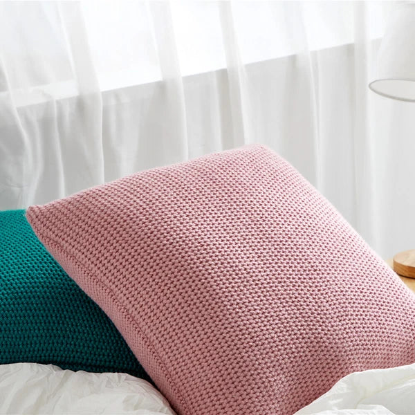 18'' Knitted Pillowcase Buttons Sofa Bed Throw Waist Cushion Covers Home Decor