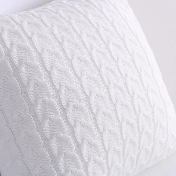 18" Knitted Cushion Waist Plain Pillow Case Sofa Bed Throw Pillow Covers Decor
