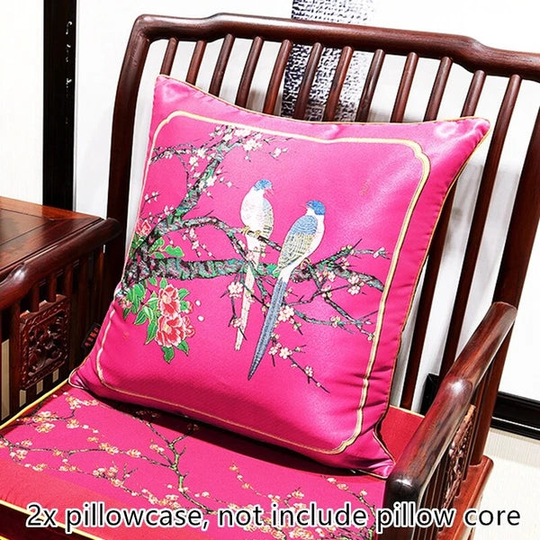 2pcs Chinese Embroidery Throw Cushion Pillow Case Cover Pillowcase Sofa Bed