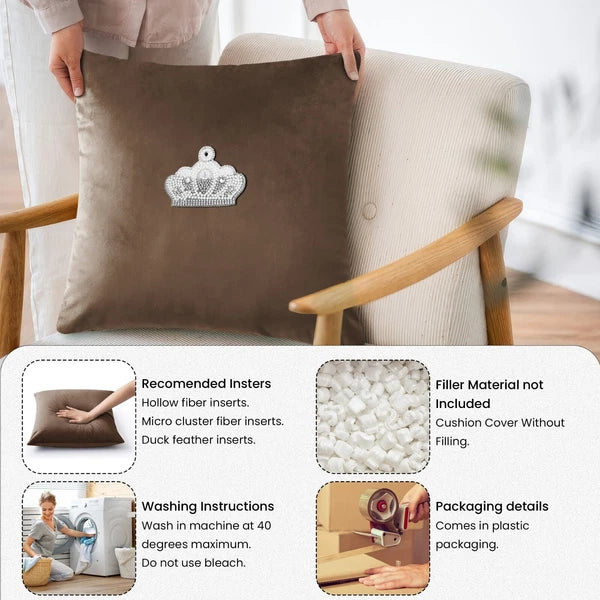 Velvet Cushion Covers Square Sofa Pillow Cases Pack of 4, 3, 2  Bed Sofa Decor