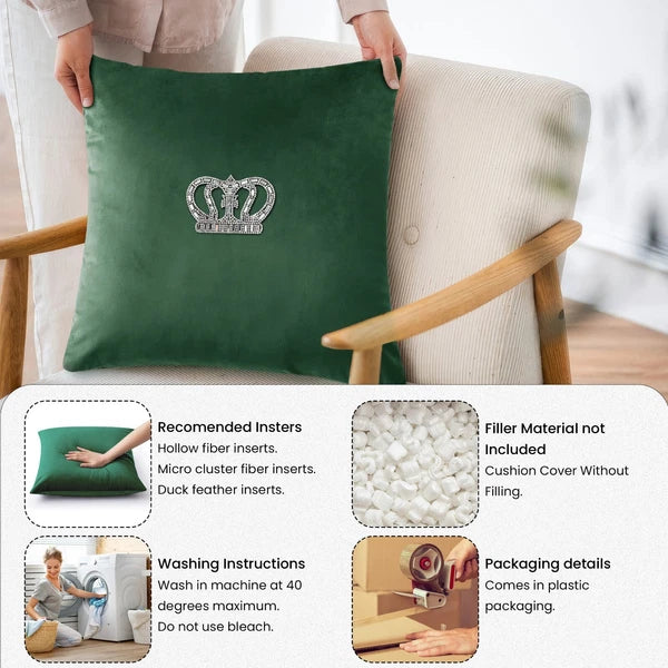 Velvet Cushion Covers Square Sofa Pillow Cases Pack of 4, 3, 2  Bed Sofa Decor