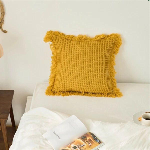 45*45cm Square Throw Pillow Case Tassel Cushion Cover Sofa Bed Pillowcase Decor
