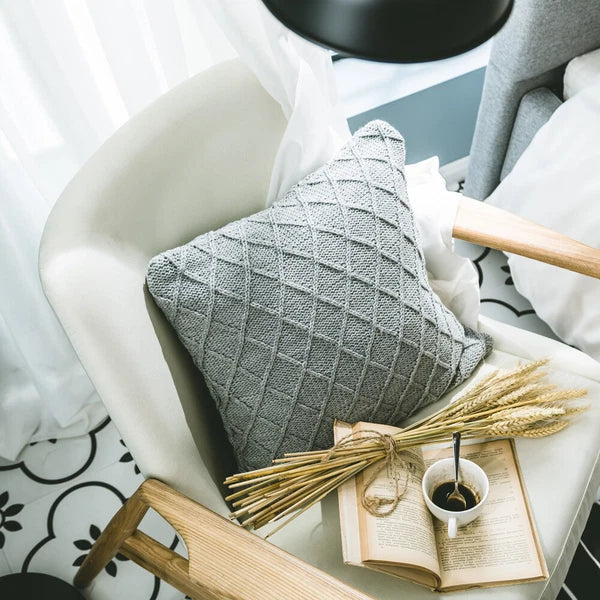 18" Knitted Pillow Case Throw Office Sofa Bed Waist Cushion Cover Pillowcase 1pc