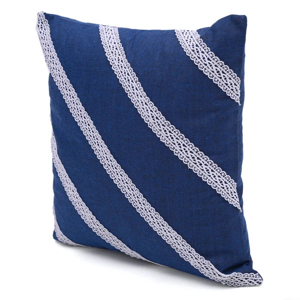 Decorative Cushion Cover Cotton Throw Pillow Case Home Sofa Decor Diagonal Lace