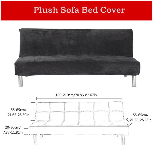 Armless Sofa Bed Cover Futon Full Size Thicker Plush Sofa Slipcover New