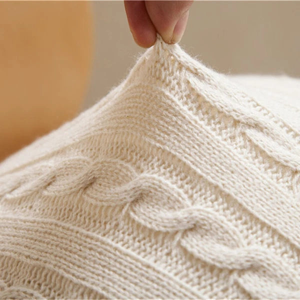 18'' Knitted Pillowcase Buttons Sofa Bed Throw Waist Cushion Covers Home Decor