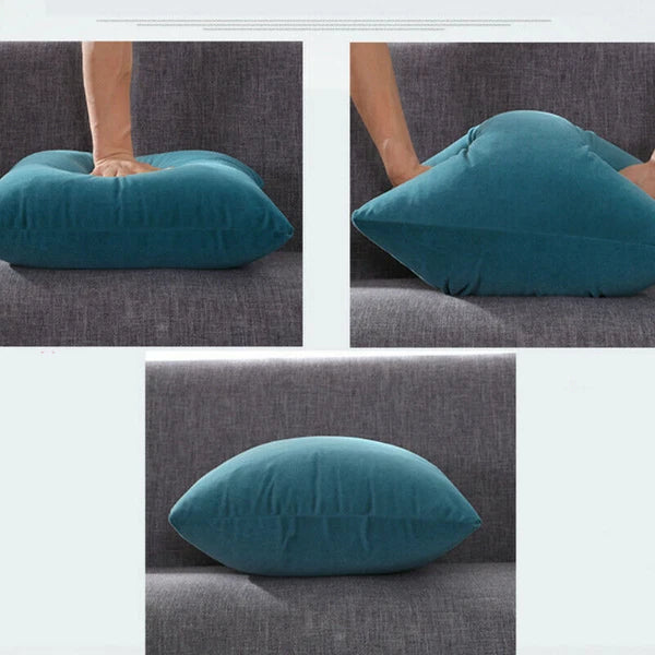 2 X Throw Pillowcase Velvet Cover Solid Square Soft for Couch Bed Sofa