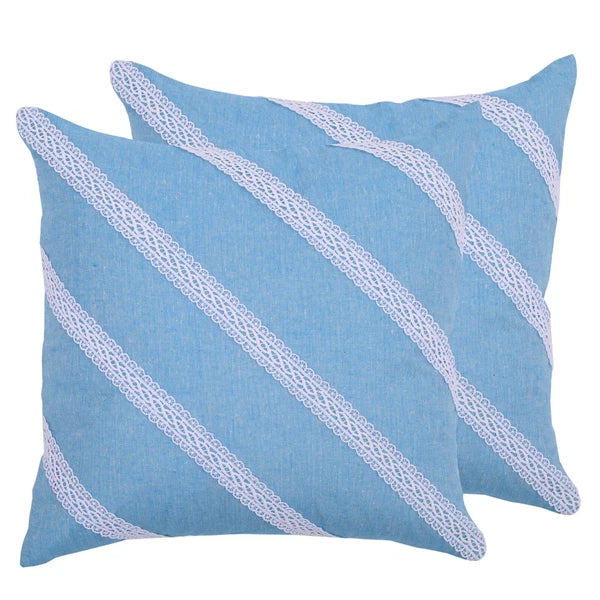 Home Decorative Cotton Cushion Cover Throw Pillowcase Sofa Decor Diagonal Lace