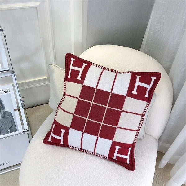 Cashmere Throw Pillow Wool Plaid Soft Warm Shawl Sofa Bedding Cushion Gift New