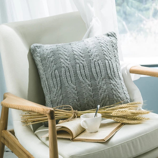 18" Knitted Pillow Case Throw Office Sofa Bed Waist Cushion Cover Pillowcase 1pc