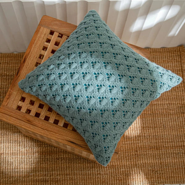 18'' Knitted Pillowcase Buttons Sofa Bed Throw Waist Cushion Covers Home Decor