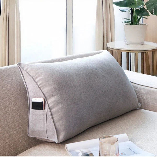 Sofa Triangle Back Cushion Cover Soft Fleece Bed Headboard Backrest Pillow Case
