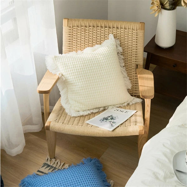 45*45cm Square Throw Pillow Case Tassel Cushion Cover Sofa Bed Pillowcase Decor