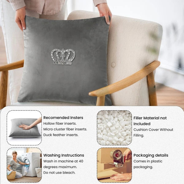 Velvet Cushion Covers Square Sofa Pillow Cases Pack of 4, 3, 2  Bed Sofa Decor