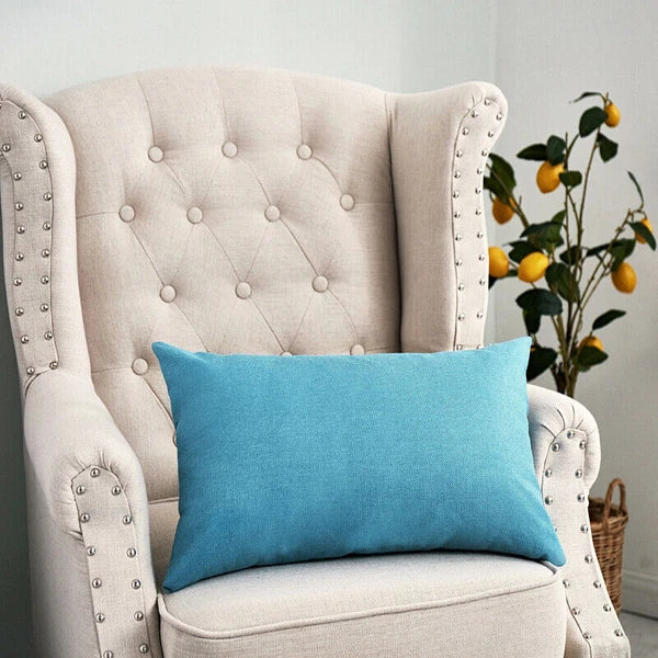 1pc Solid Color Sofa Bed Waist Throw Cushion Covers Pillowcase Christmas Decor
