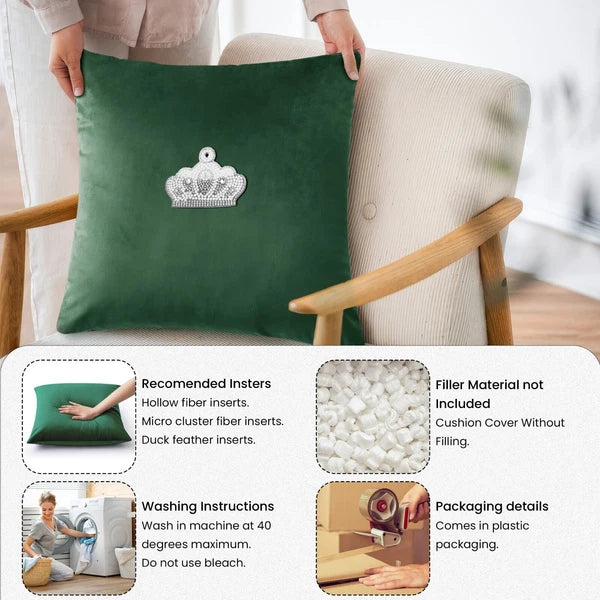 Velvet Cushion Covers Square Sofa Pillow Cases Pack of 4, 3, 2  Bed Sofa Decor