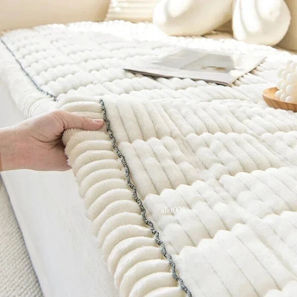 New Corduroy Quilted Sofa Towel Winter Warm Thickening Plush Cushion Couch Cover