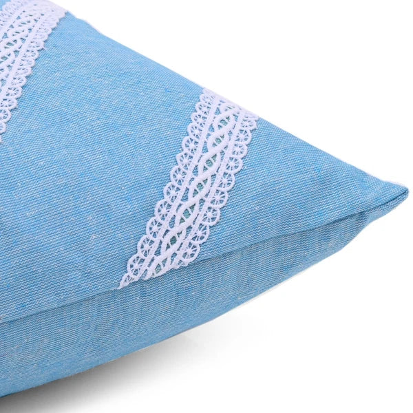 Decorative Cushion Cover Cotton Throw Pillow Case Home Sofa Decor Diagonal Lace