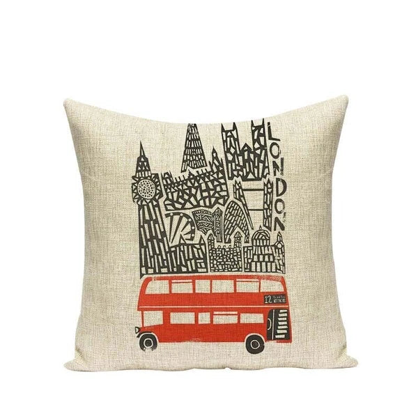High Quality Cushion Cover Creative Building Car Printed Sofa Bed Chair Home