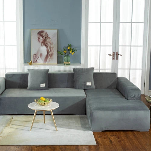 Velvet Sofa Covers  Elastic Sofa Slipcover Cover 1/2/3/4 Seat Stretch Protector